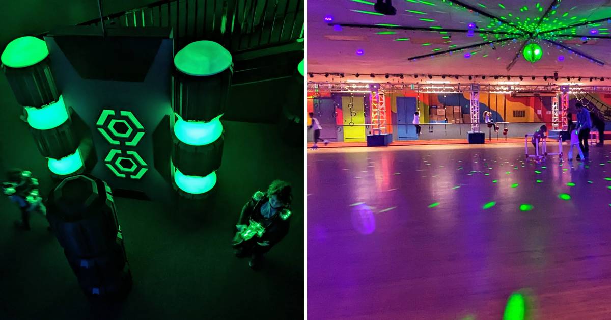laser tag and roller skating at the fun spot