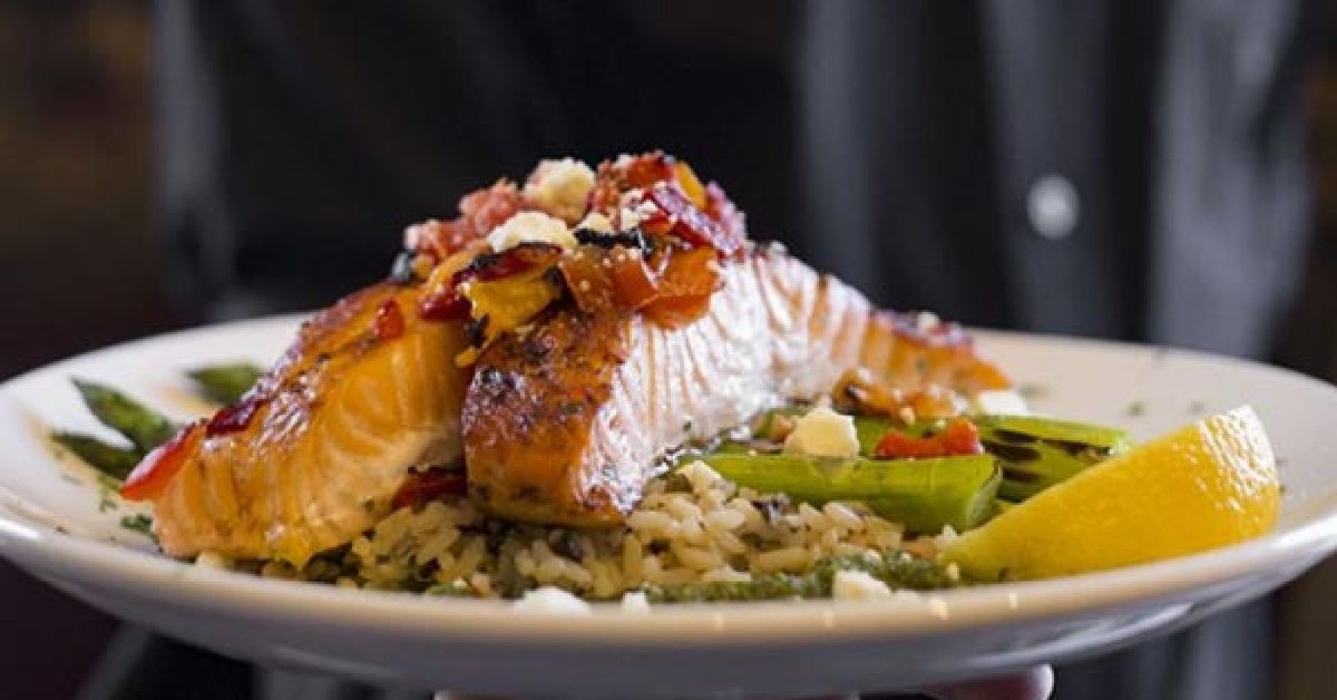 the salmon dish at the Olde Bryan Inn