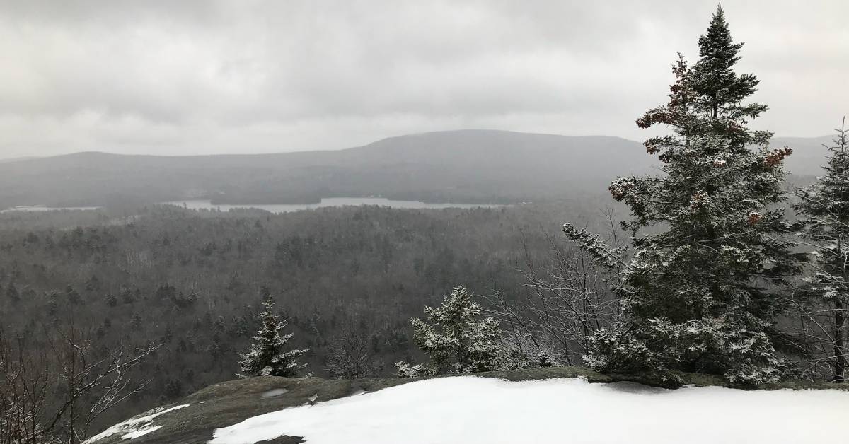black bear mountain summit in winter