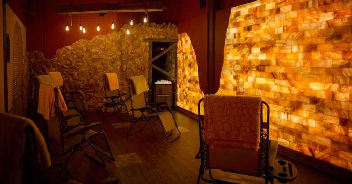 adk salt cave with lounge chairs