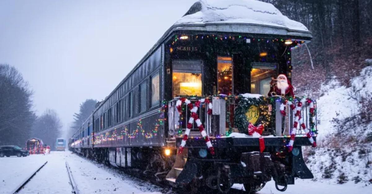 candy cane express train exterior