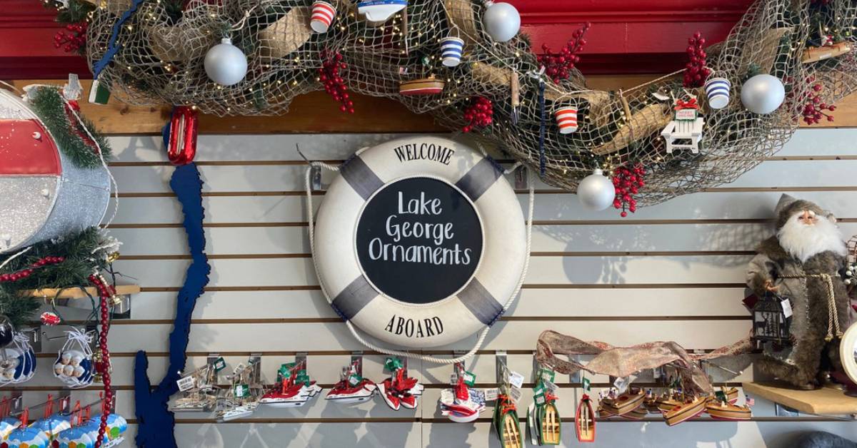 sign for lake george ornmanets and ornaments