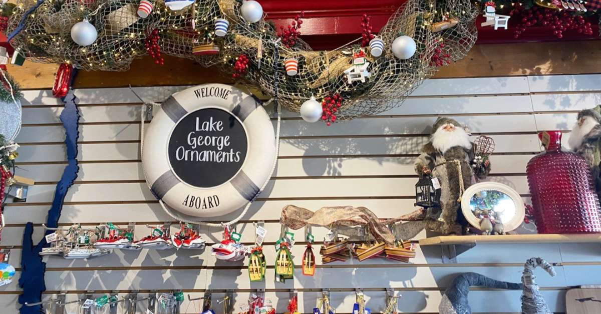 Christmas ornaments for sale in a store