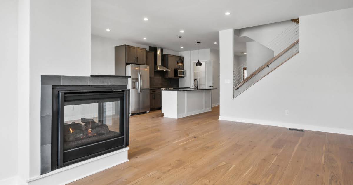 living room area with fireplace