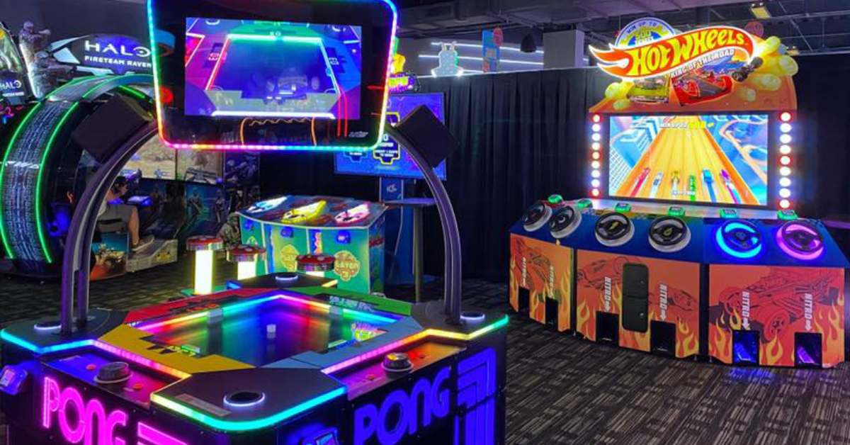 arcade games in an arcade room