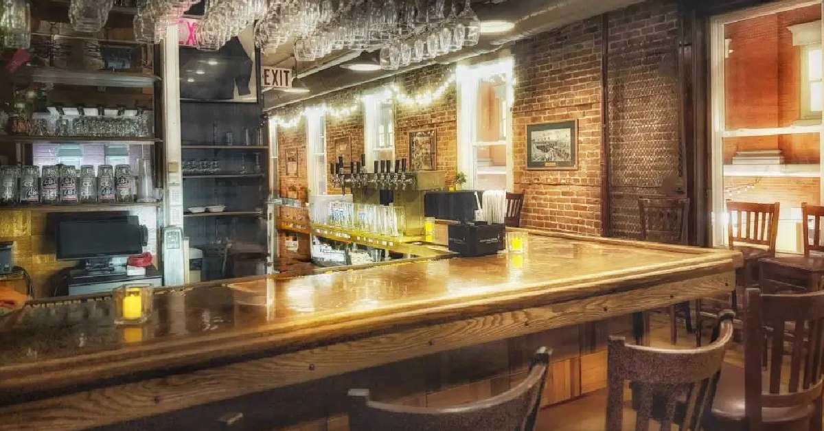 bar area with warm lighting