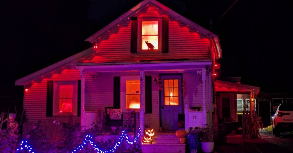 house that looks like it's on fire