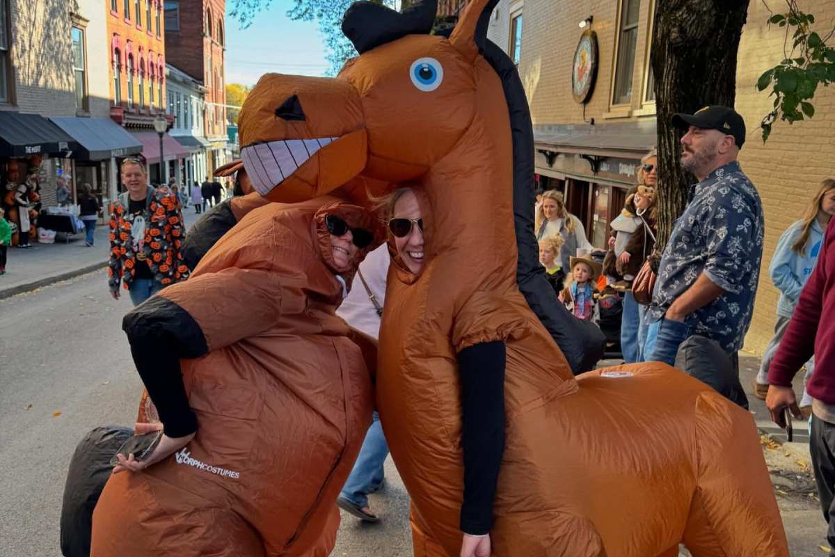 two women dressed as horses for Halloween event