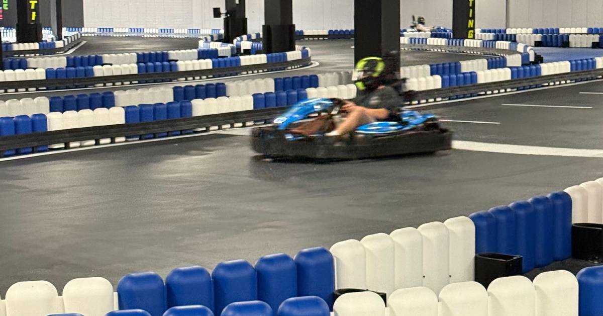 person go-karting at adk karting