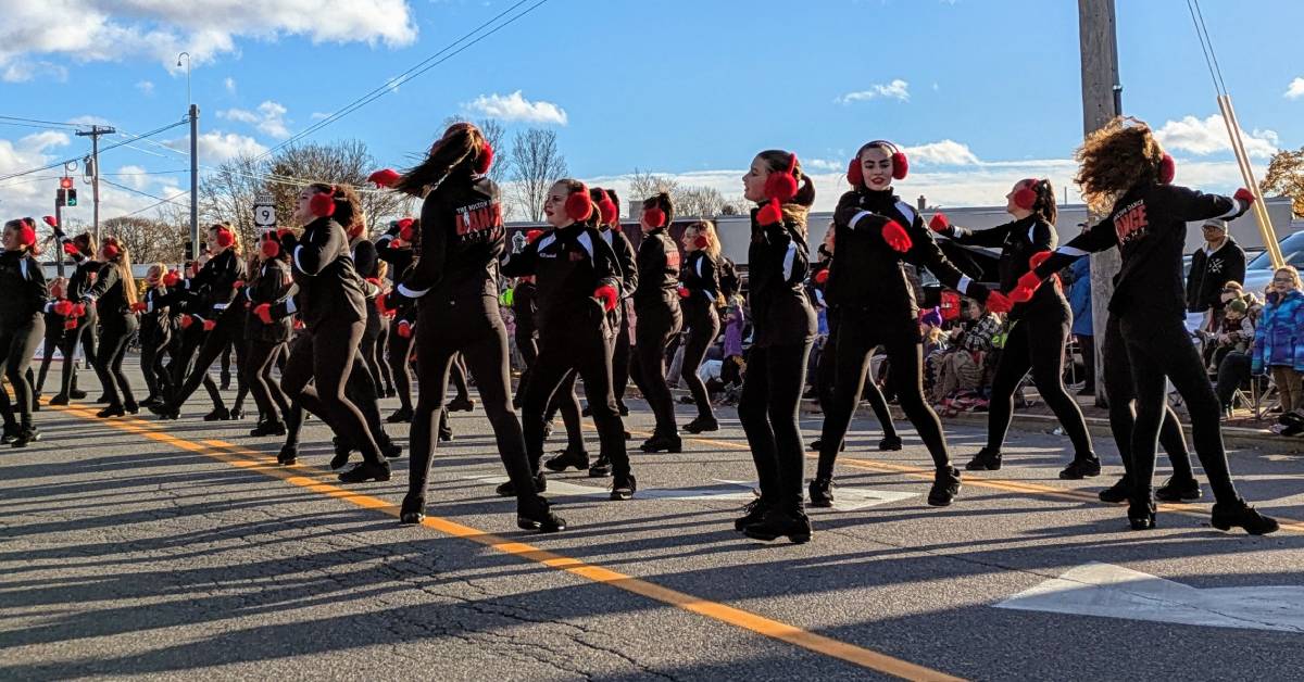 bolton academy dancers dancing in south glens falls holiday parade