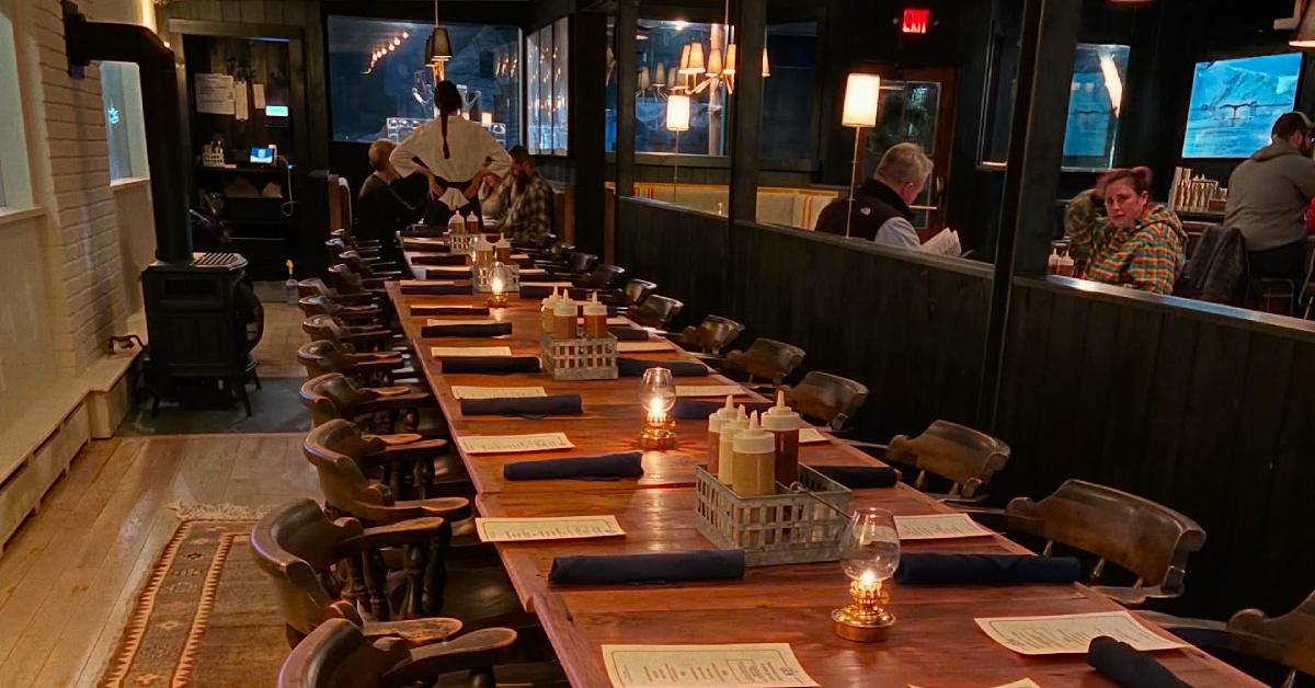 a long table set up for an event