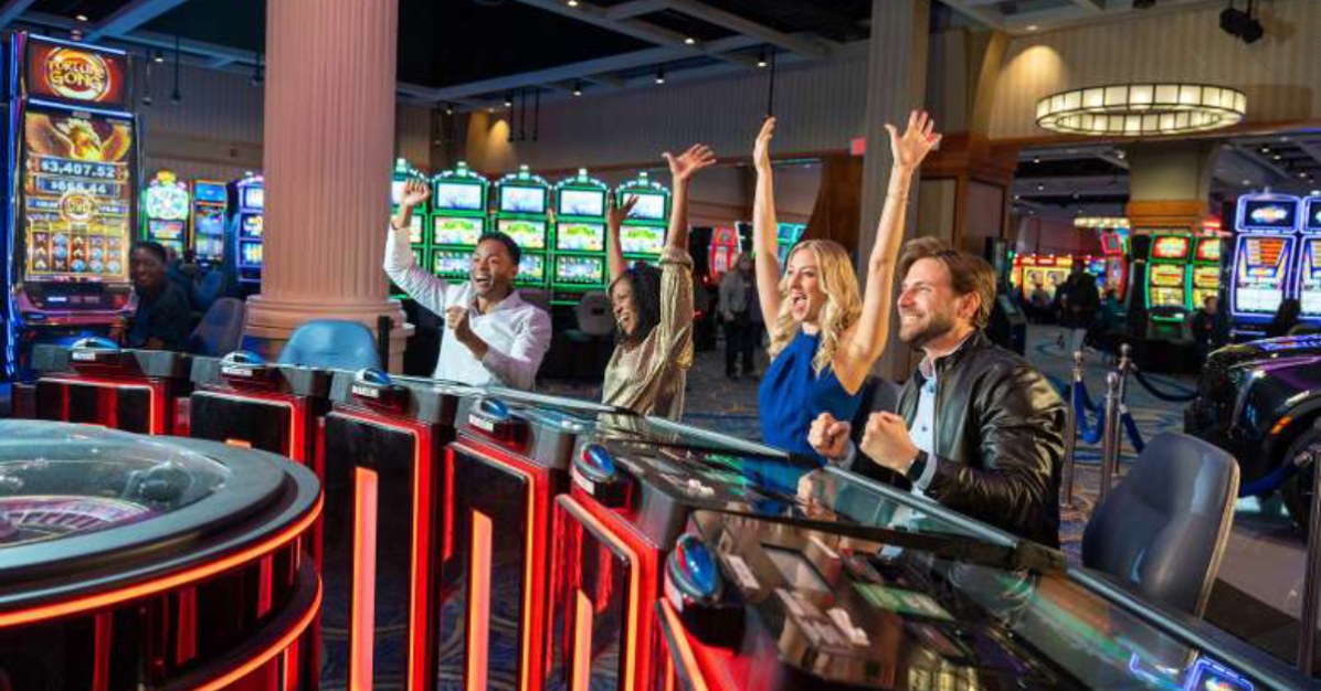 guests having fun at roulette table