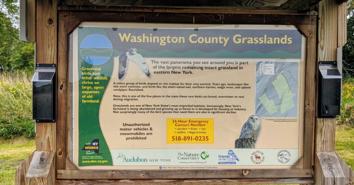washington county grasslands sign