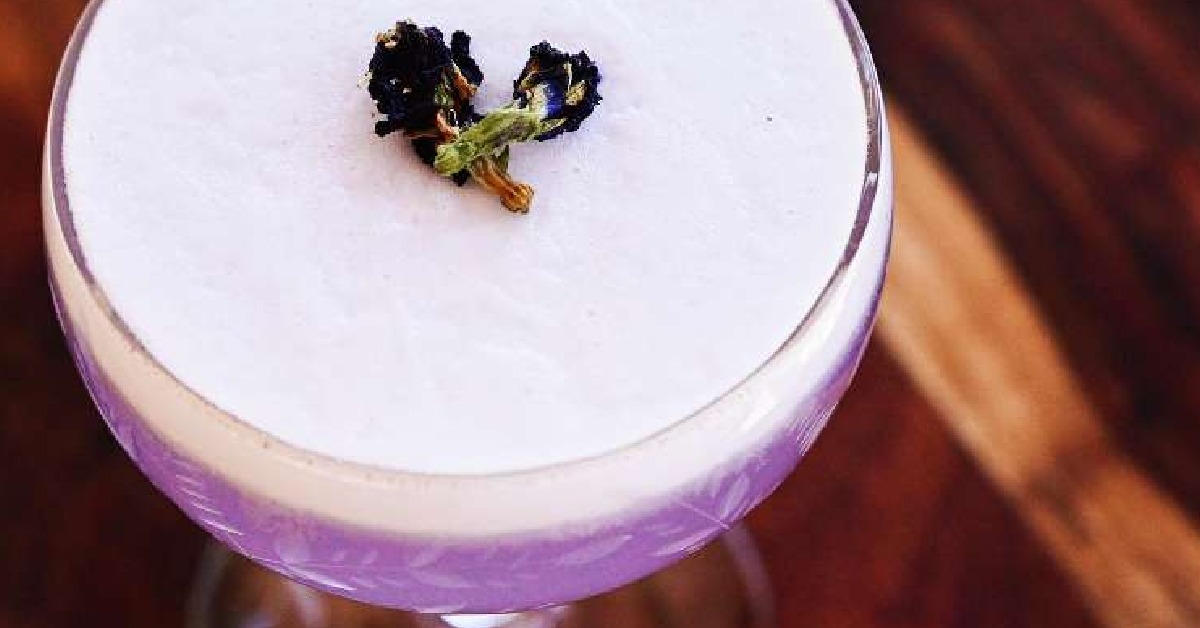 a purple cocktail