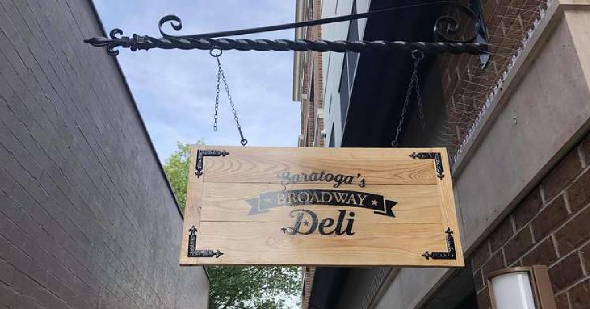 sign for Saratogas Broadway Deli