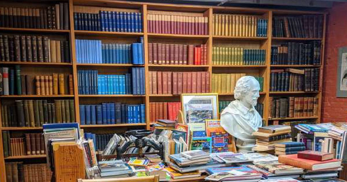 colorful bookshelf