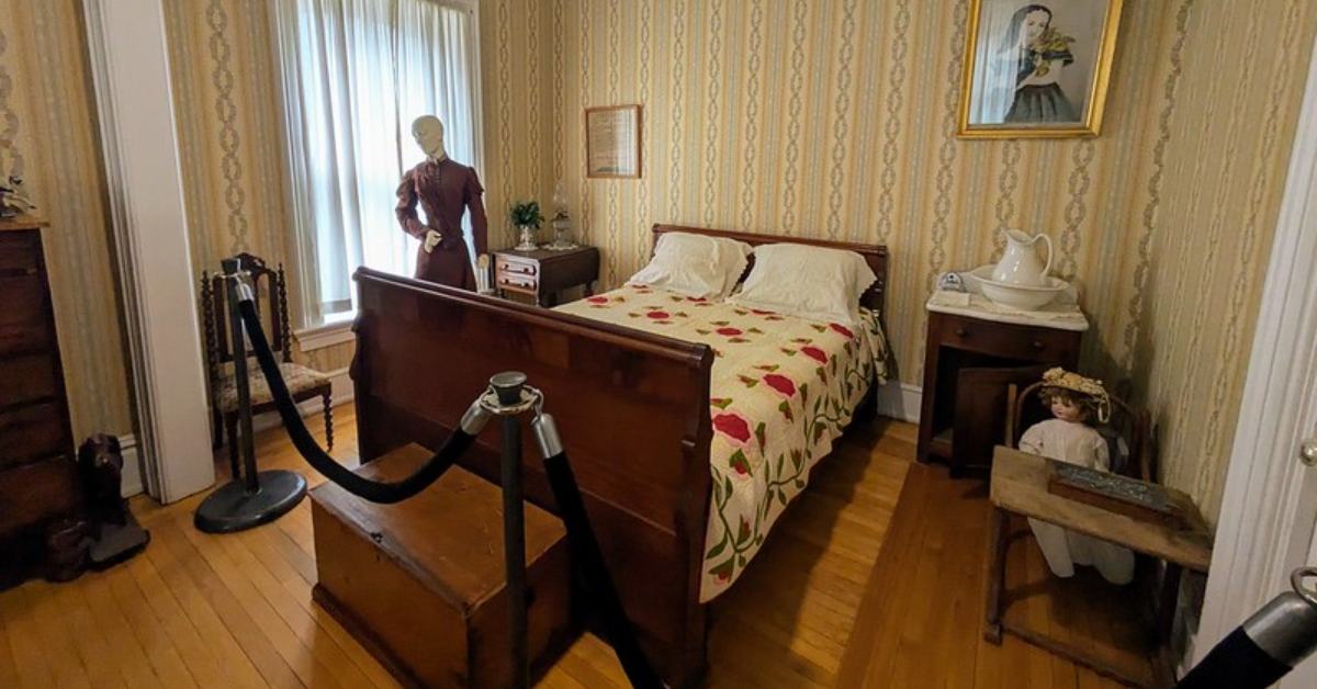 historic bedroom setup at museum