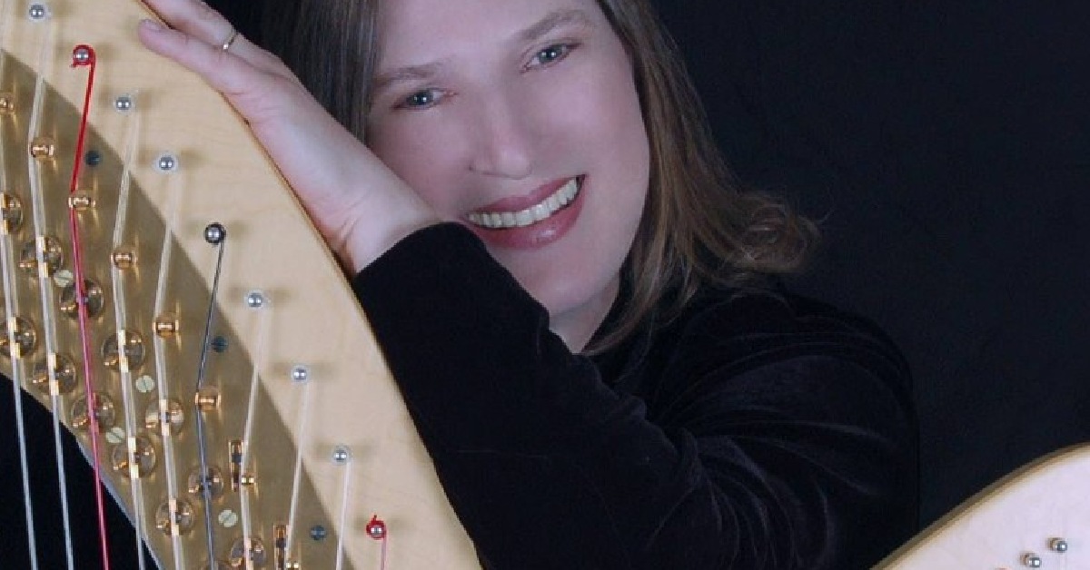 harpist smiling