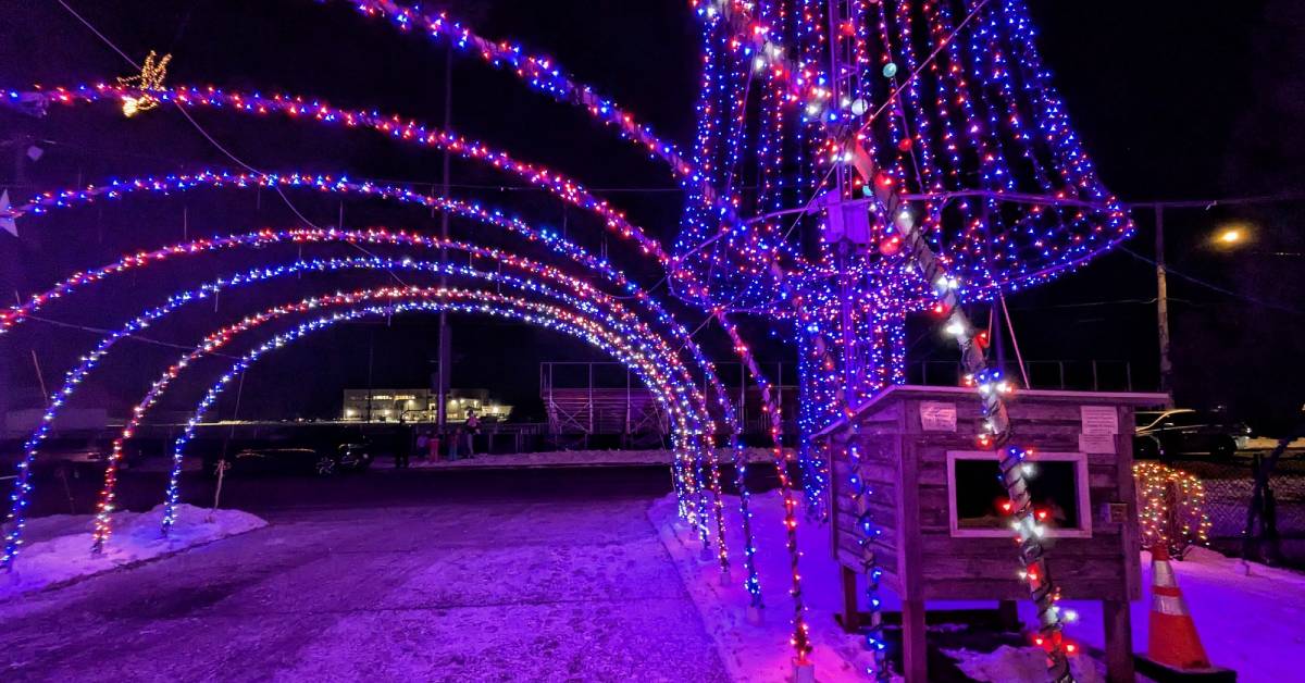 house lit up for christmas