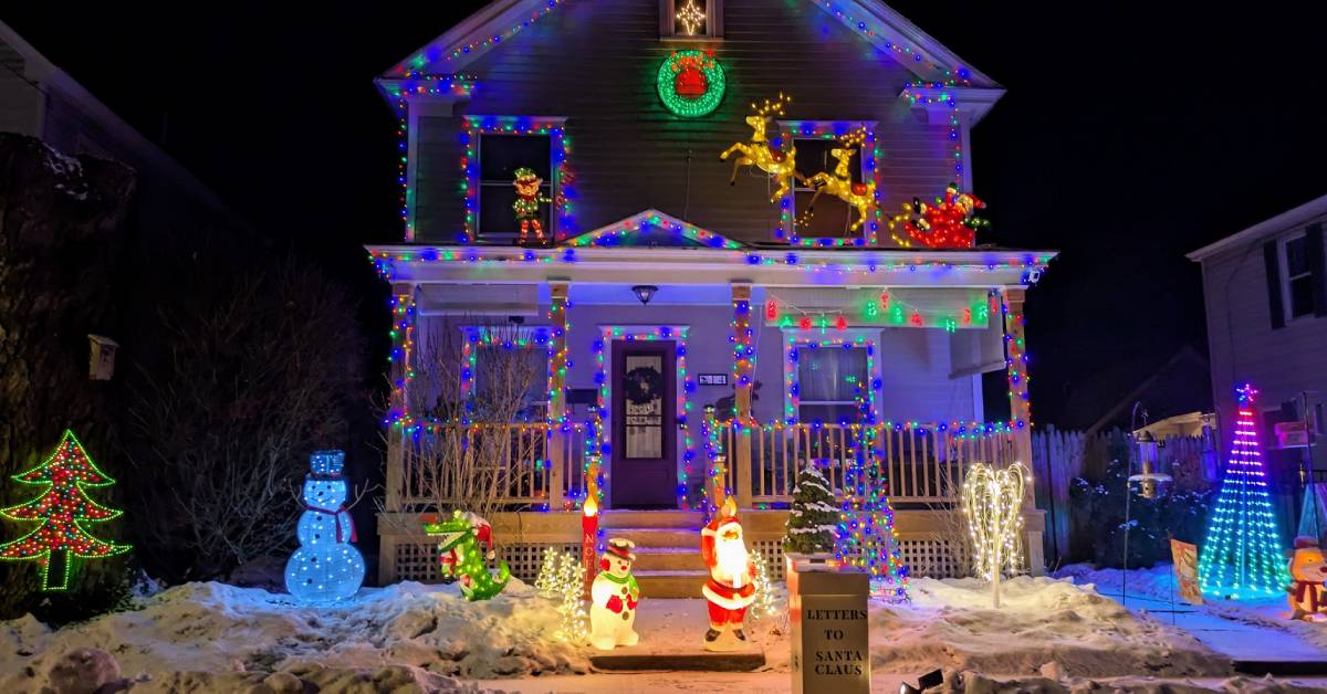 house decorated for holidays
