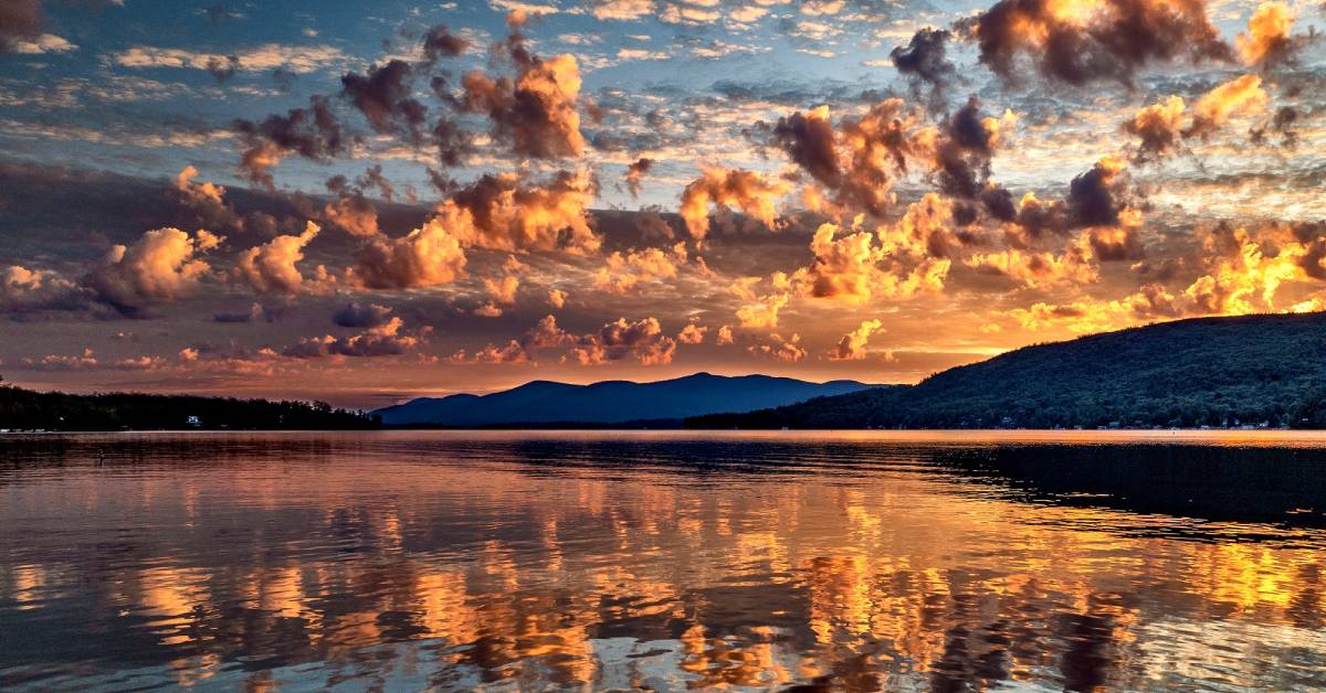 clouds over water