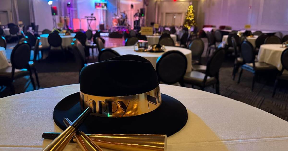 queensbury hotel set up for new year's eve party