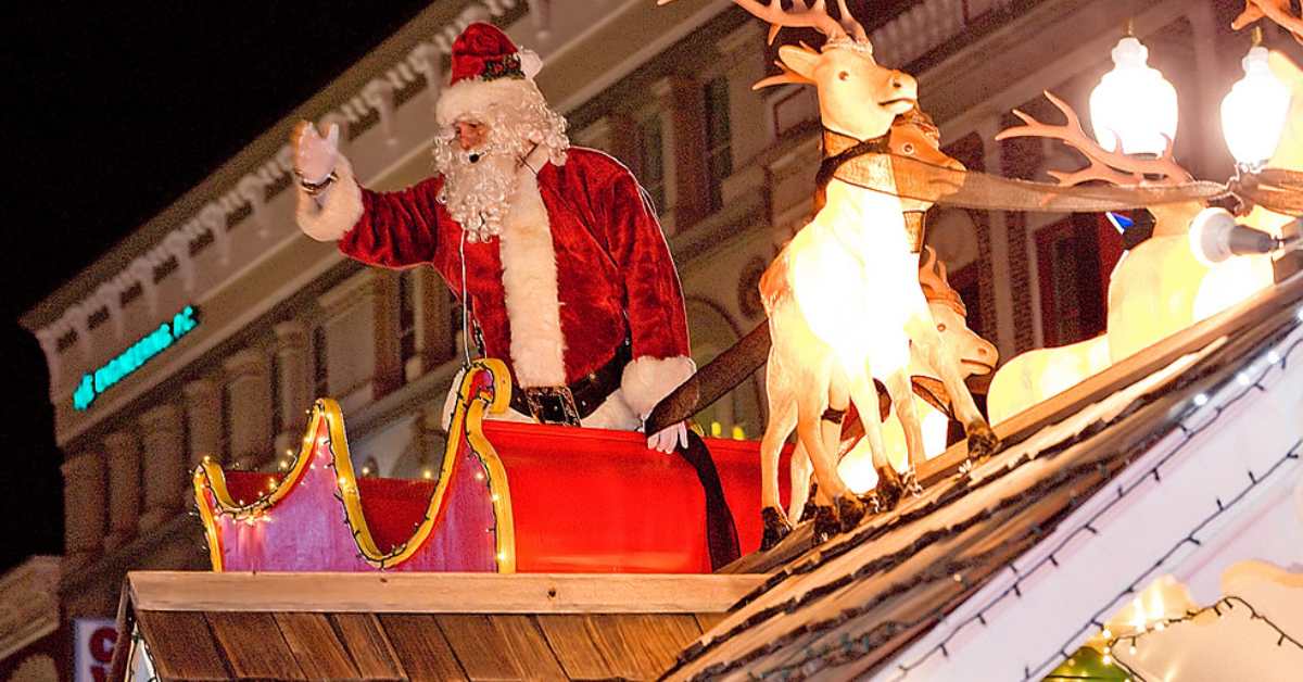 Santa on parade float