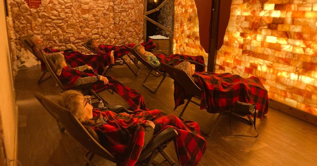 people relaxing at the Adirondack Salt Cave