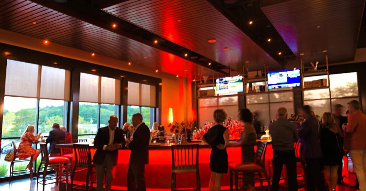 red LED light bar with guests