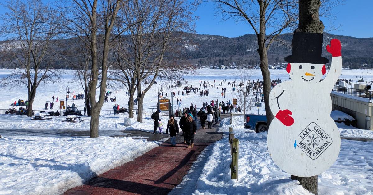 lake george winter carnival crowd