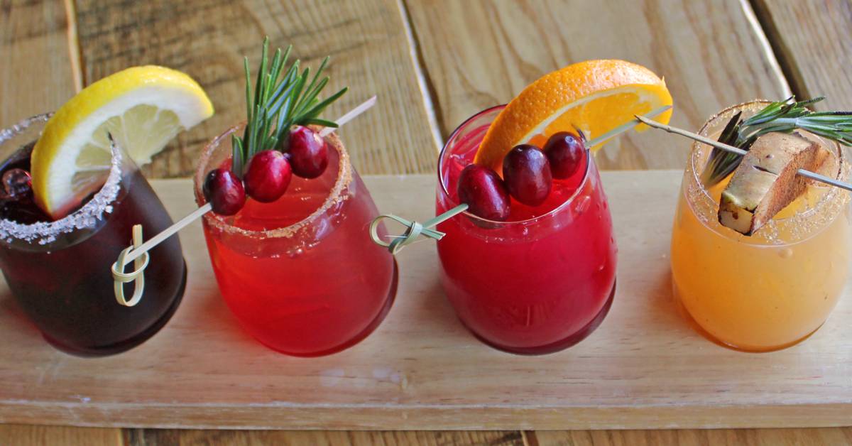 holiday wine cocktail flight