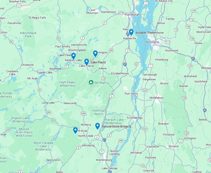 winter road trip map