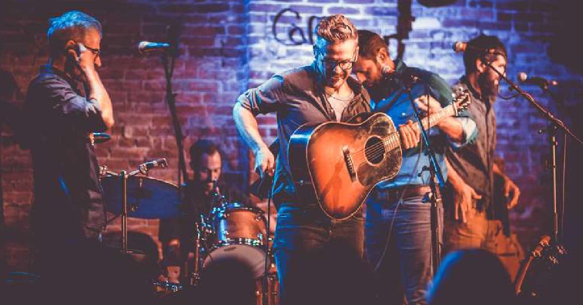 band on stage at caffe lena