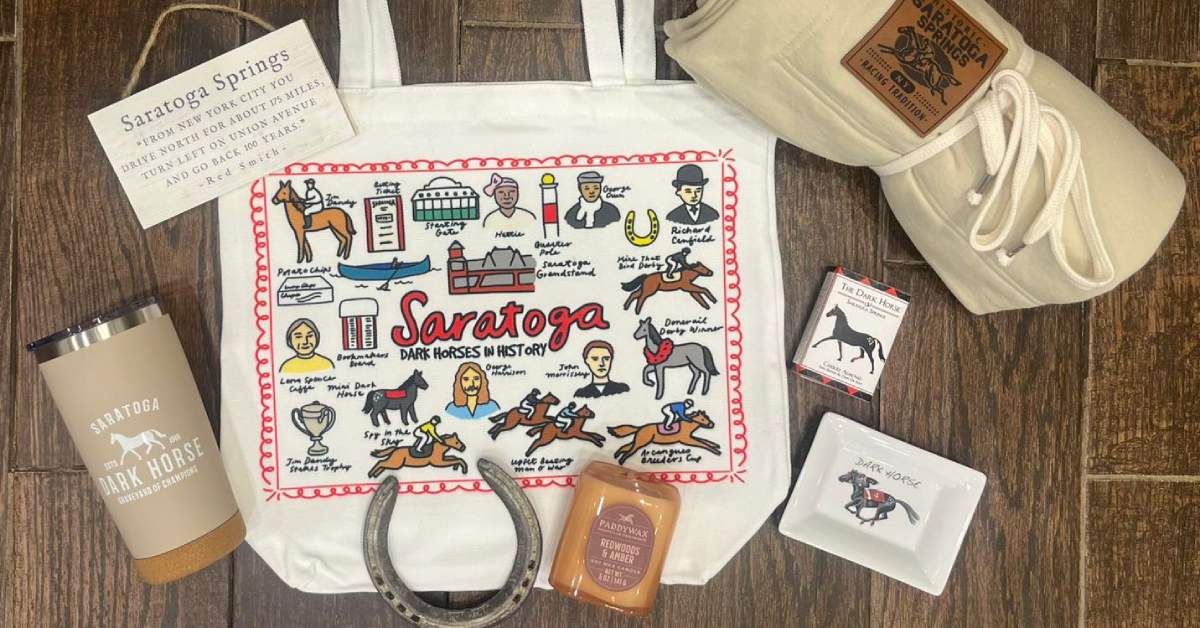 Saratoga bag and Dark Horse themed products