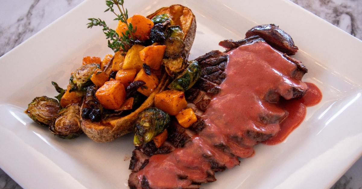 roast beef and side