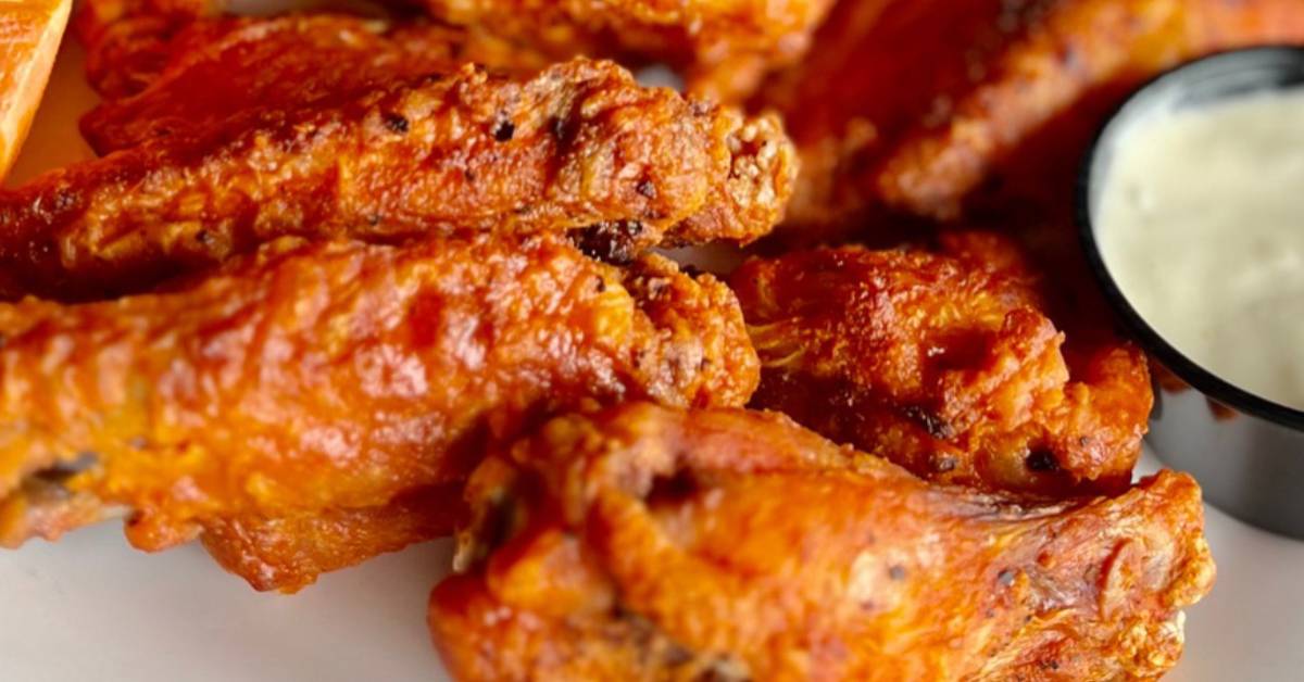 closeup of chicken wings
