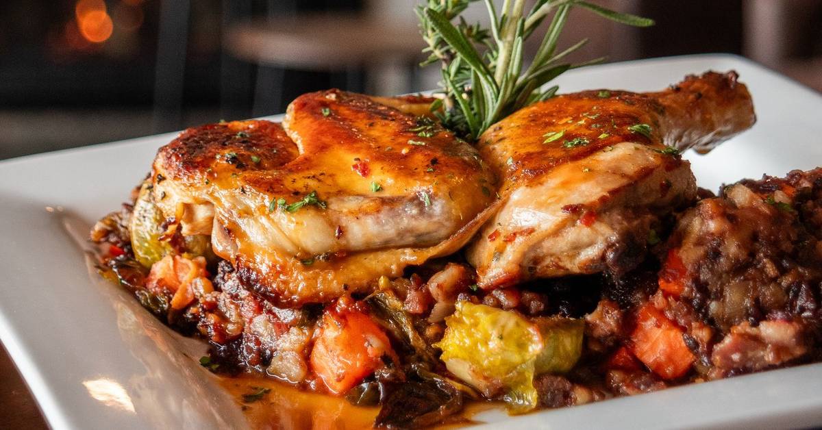 chicken dish plated