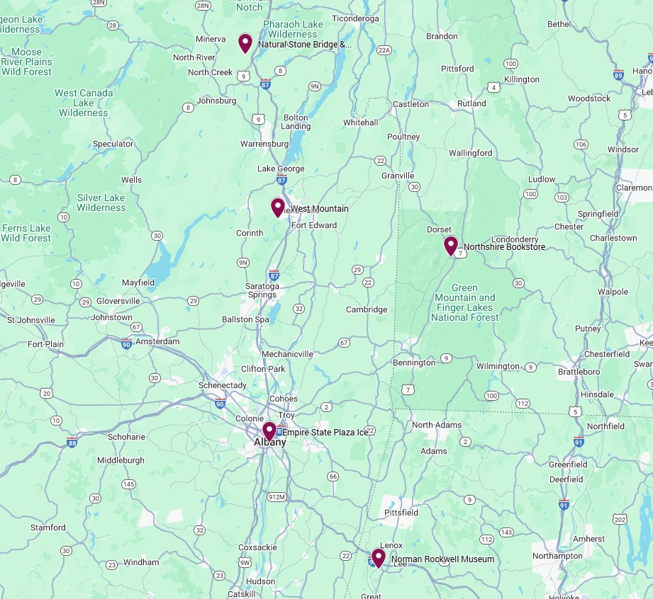 winter road trip map