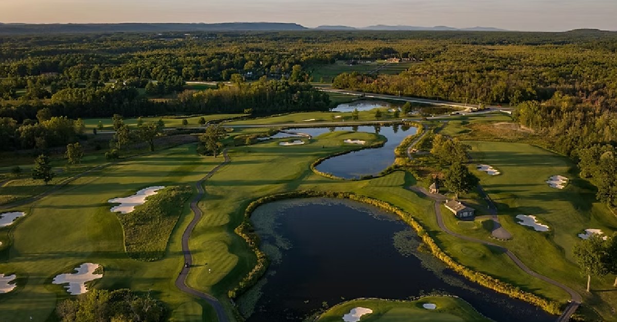 high view of golf course