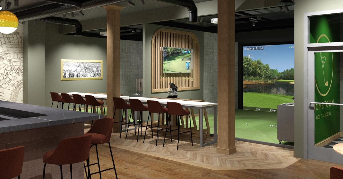 indoor golf simulator space