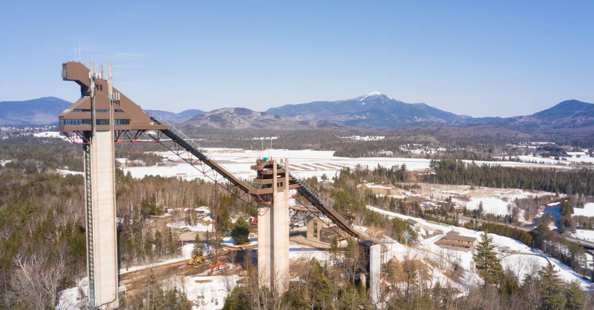 view of the Olympic Ski Jump Complex in Lake Placid