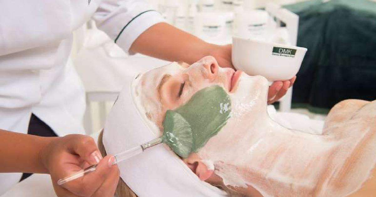 girl getting a facial