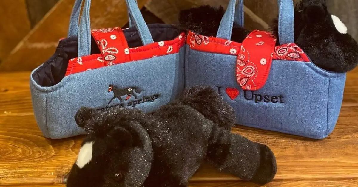 stuffed horses with bag