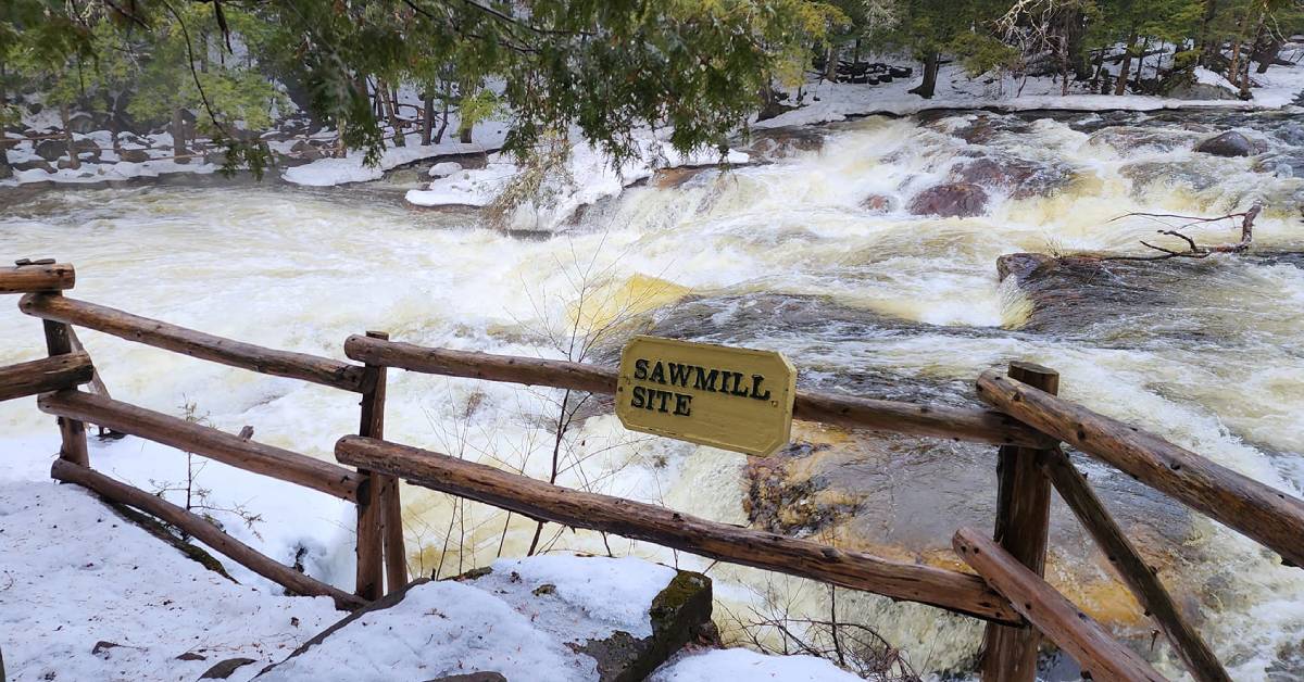 sawmill site in the winter