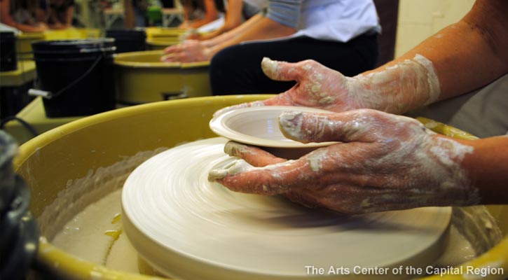 pottery class at the arts center of the capital region