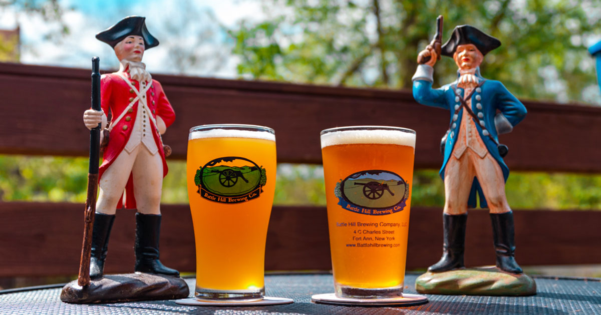 lineup of beer glasses