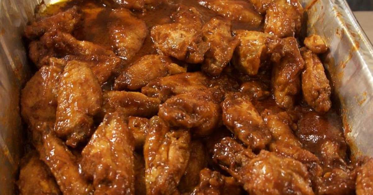 chicken wings in a serving pan