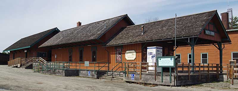 Exterior view of the restored North Creek Depot Museum