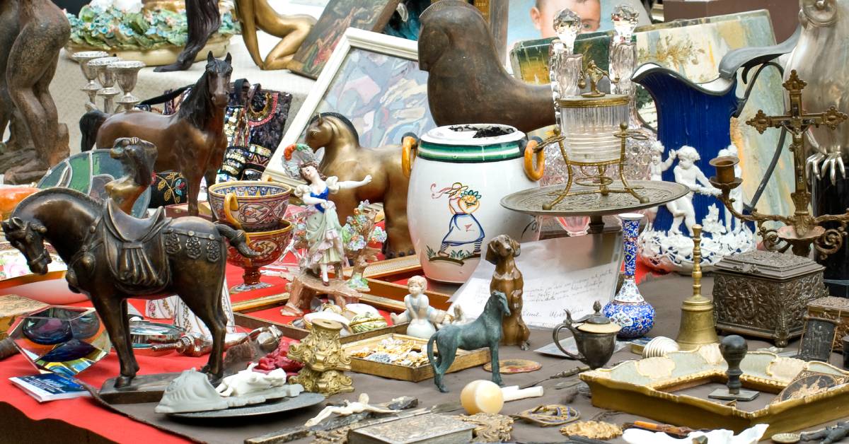 antiques fair table