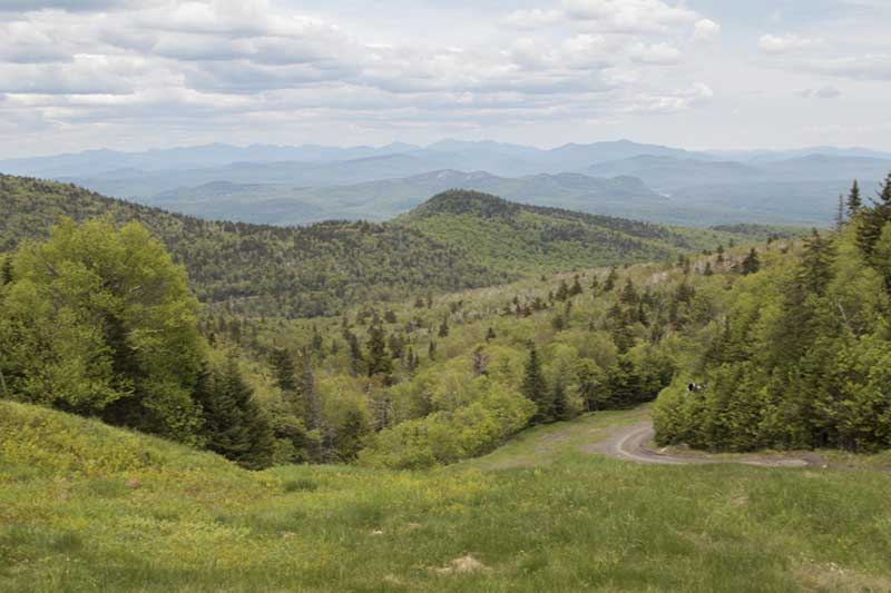 View of hiking trails on Gore Mountain in the Adirondacks